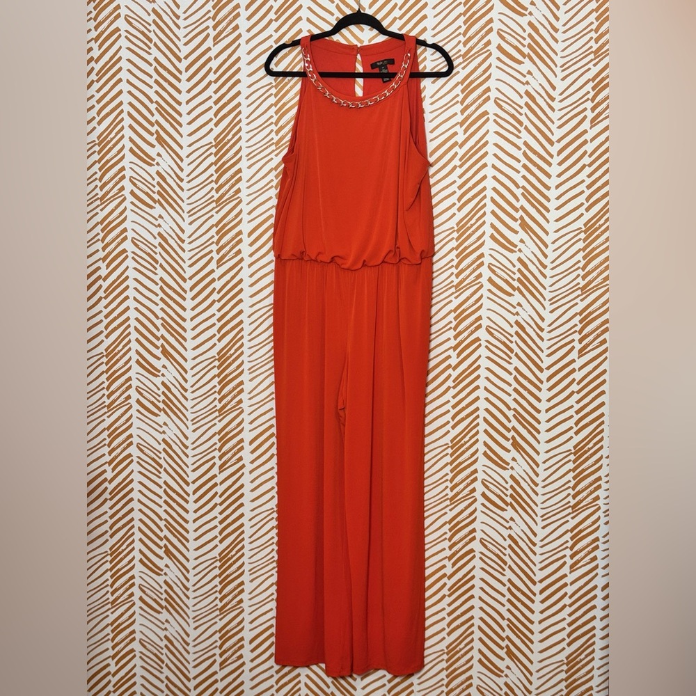 Style & Co Red Halter Jumpsuit